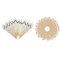 100 Counts 4.7 Inch Silver Pearl Fancy Toothpicks and 1200 Counts 2.5 Inch Short Bamboo Toothpicks for Appetizers Party Food Fruits Drinks - MSL284
