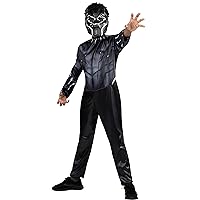 Marvel Black Panther Official Youth Value Costume - Printed Jumpsuit with Plastic Mask