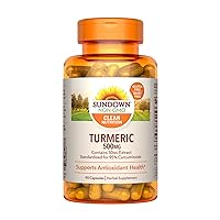 Sundown Turmeric Supplement, 500 mg, Supports Antioxidant Health, 90 Capsules