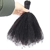 ZigZag Hair Afro Kinky Curly Hair Bulk No Attachment Brazilian Virgin Human Braiding Hair Bulk 4B 4C Virgin Hair Bulk For Braiding 1 Bundle 100% Unprocessed Virgin Human Hair Bulk (22inch, 4B 4C)