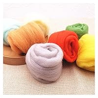 Crochet Kit Yarn 20(@g YellowOrange Soft Roving Wool Crafts Materials DIY Felt Kit Needle Felting (Color : SPYA23, Size : 50g)