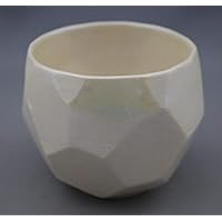 Okugawa Pottery 389719 Rock Glass, Diameter 3.2 x 2.9 inches (81 x 73 mm), Okugawa Pottery Crystal, Chamfered Lock Cup, White (Tom)