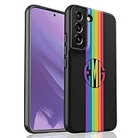 Custom Initials Monogram LGBTQ Pride Rainbow Gay Personalized Name Case, Designed for Samsung Galaxy S24 Plus, S23 Ultra, S22, S21, S20, S10, S10e, S9, S8, Note 20, 10‎ - Center