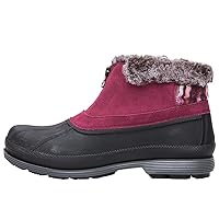 Propét Womens Lumi Ankle Zip Snow Boot, Berry, 8 Wide US