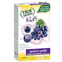 TRUE LEMON KIDS Groovy Grape (10 Packets) for Hydration - No Preservatives, No Artificial Flavors, No Artificial Sweeteners - Low Sugar Water Flavoring - Powdered Drink Mix for Kids