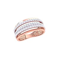 Jewels 14K Gold 0.47 Carat (H-I Color,SI2-I1 Clarity) Natural Diamond Band Ring