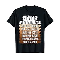 Never Retro Apologize BLM Black History Month Melanin Pride T-Shirt