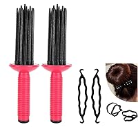 Heatless Curling Rod Headband with Hair Clips and Scrunchie, Hair Brush Styler for Curly Hair, Sleeping Curls Silk Ribbon with Hair Rollers for Long Hair (4Pcs)
