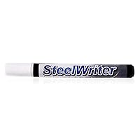 Steelwriter Metal Marking Paint Pen - White - Washable Removable Industrial Marker For Writing & Drawing on Steel and other Metals, Wet Erase, Best for Construction, Fabrication, Welders, Pipefitter