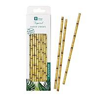 Talking Tables FST6-STRAW Tropical Fiesta Bamboo Paper Straws, Pack of 30, Biodegradable Eco-Friendly