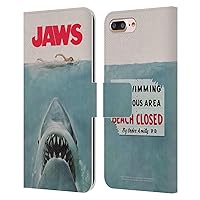 Head Case Designs Officially Licensed Jaws Poster I Key Art Leather Book Wallet Case Cover Compatible with Apple iPhone 7 Plus/iPhone 8 Plus
