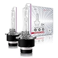 D2S Xenon HID Headlight Bulbs - 10000K 35W High Low Beam 66240 85122UB 66040,etc Replacement Lights -2Yr WTY- Pack of 2