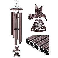 Sympathy Wind Chimes with Hummingbird Wind Spinner, Memorial Wind Chimes for Loss of Loved One Prime, Bereavement/Sympathy/Memorial Gift for Loss of Mother Father Husband Condolence Remembrance