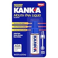 Kank-A Mouth Pain Liquid, Maximum Strength, 0.33 Fl Oz – Canker Sore Medicine, Includes Applicator, Forms Protective Coating for Mouth Sores, Maximum Pain Relief