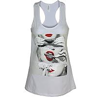 Sexy Girl Rolling Blunt Womens Racer Back Tank Top