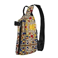 African Mud Cloth Tribal Print Crossbody Backpack Cross Pack Lightweight Sling Bag Travel, Hiking
