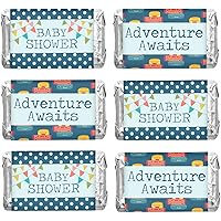 Pack of 90, Baby Shower Candy Wrappers, Mini Candy Bar Miniatures Wrappers Chocolate Bar Label Stickers for Boy,Girl Baby Shower Decor (No Candy) (Animals)