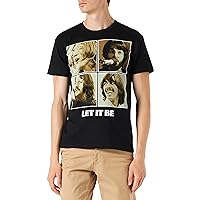 The Beatles Men's Let It Be Sepia Short Sleeve T-shirt, Black