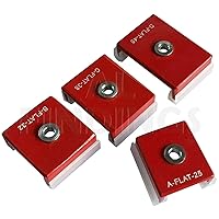 4 Red Square Watch Dies : Backs & Flat Crystals Fit Case Press Watchmakers Metal Tool (76)