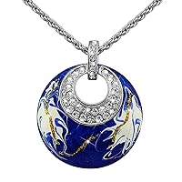 Hanessa Women's Jewellery Necklace Rhinestone Platinum Plated Blue White Gold Christmas Gift for Wife Girlfriend, Rhinestone