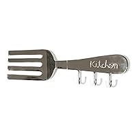 Utensil Hanger Kitchen Pots and Pans Hanging Rack Wall Mounted, Stainless Steel Lid Utensil Hanger Kitchen Hanging Spoons Coffee Mug Cups (Fork)