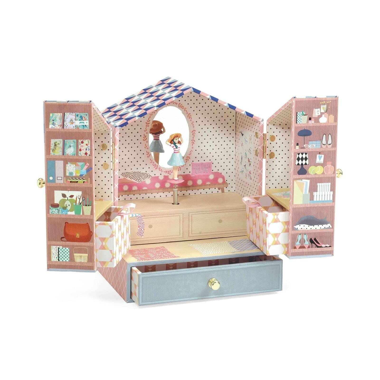 DJECO Tinou Shop Musical Treasure Box, Multicoloured