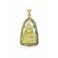 Phra Phuttha Chinnarat Gold Pendant Charm Thai Buddha Amulet With Case 22k Thai Baht Yellow Gold Plated Jewelry