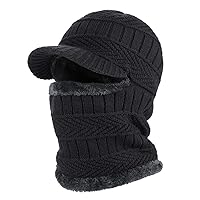 Winter Knitted Balaclava Beanie Hat Warm Cycling Ski Mask, Women Windproof Hood, Balaclavas Heavyweight Thermal Fleece