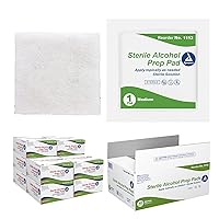 Dynarex Alcohol Prep Pads, Medical-Grade and Non-Woven Prep Pads, Saturated with 70% Isopropyl Alcohol, Rapid-Acting Antiseptic Wipes, 1-Ply, Medium, 1 Case of 2000 Alcohol Prep Pads (10 Boxes of 200)