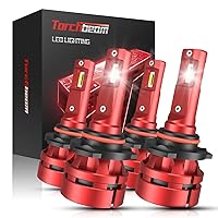 Torchbeam 9005/HB3 9006/HB4 Powersport Headlight Bulbs Combo, 𝟒𝟒𝟎𝟎𝟎 𝐋𝐌 𝟔𝟎𝐖 𝟖𝟎𝟎% 𝐒𝐮𝐩𝐞𝐫𝐢𝐨𝐫 𝐁𝐫𝐢𝐠𝐡𝐭𝐧𝐞𝐬𝐬 Bulbs for Off-Road Use or Fog Lights - Pack of 4