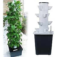 30-Plant Hydroponics Tower Garden Hydroponic Growing System Aeroponics Growing Kit for Herbs, Fruits and Vegetables with Hydrating Pump, Adapter, Net Pots, Timer for Herbs, Fruits and Vegetables