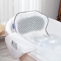 Bathtub Pillows for Head and Neck, and Set of Armrest Bathtub Cushions with Elastic Device Pockets - Luxury Bath Accessories for Tub Women - Strong Suction Cups