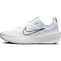 Nike Interact Run Women's Road Running Shoes (FD2292-102, White/Black-Football Grey-Vapor Green)