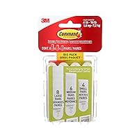 3M Command Picture Hanging Strips Big Pack, Removable, (4) Small, (6) Medium, (8) Large, White, 18 Pairs/Pack