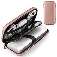 Electronics Organizer Travel Case Hard Shockproof,Travel Essential for Women,Power Bank Charger Cable Cord Accessories Small Mini Pouch Tech Bag Purse,Inner Size 6.69''(L)x3.15''(W)x1.1