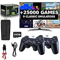 4k Game Stick ,Retro Play Game Stick,Nostalgia Stick Game,4K HDMI Output,Plug and Play Video Game Stick Built in +25000 Games + SD Card (64GB)