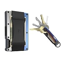 The Ridge Secure Essentials Bundle: Minimalist RFID-Blocking Slim Wallet with Cash Strap & Compact Key Organizer Set (Burnt Titanium)