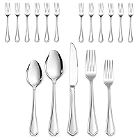 LIANYU 60-Piece Silverware Set for 12, Plus 12Pcs Salad Dessert Fork, Stainless Steel Flatware Cutlery Set, Eating Utensils Set with Scalloped Edge, Dishwasher Safe, Mirror Polished