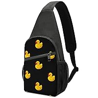 Rubber Yellow Duck Small Sling Bag Cute Crossbody Backpack Print Chest Daypack for Men Women