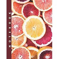 Notebook: Grapefruit Notebook | College Ruled All Purpose Journal | Stylish Workbook for Girls Kids Teens Students and Teachers for Back to School and ... | 8.5