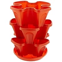 Self Watering 3 Tier Stackable Garden Vertical Planter Set, Terracotta Small