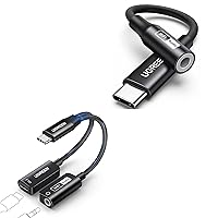 UGREEN USB C to 3.5mm Audio Adapter Hi-Res 32bit/384KHz Type C to Aux Dongle Bundle Magnetic USB C to 3.5mm Audio Adapter and Charger 2 in 1 Hi-Res Aux to USB C Audio Jack with PD 60W