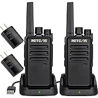 RT68 Walkie Talkies Rechargeable,Portable FRS Two-Way Radios for Adults,Heavy Duty 2 Way Radios Long Range,USB Charging Base,License Free Radios Walkie Talkie for Road Trip Camping (2 Pack)