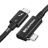Cable Matters [Intel Certified] 40Gbps Right Angle Thunderbolt 4 Cable 2.6ft with 8K Video, 240W Charging - 0.8m, Thunderbolt 4 Cable 90 Degree Compatible with USB 4, Thunderbolt 3 Cable and USB-C