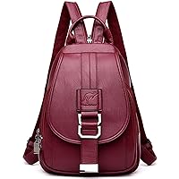 Soft Genuine Leather Backpack for Women,Large Capacity Satchel Shoulder Handbags for Shopping Trip
