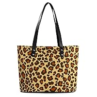 Womens Handbag Leopard Skin Texture Leather Tote Bag Top Handle Satchel Bags For Lady