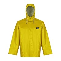 Men's Journeyman Waterproof and Windproof PVC/Polyester Chemical Resistant Jacket with Attached Hood