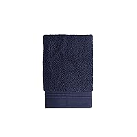 Kate Spade New York Scallop Pleat 580 GSM Terry 1 Piece Wash Cloth, 13 x 13 Inches, 100% Cotton (French Navy)