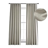 HPD Half Price Drapes French Linen Curtains 84 Inches Long Room Darkening Curtains for Bedroom & Living Room 50 X 84, (1 Panel), Fresh Khaki