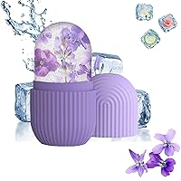 Silicone Ice Roller for Face and Eye, Ice Facial Roller Ice Holder for Face, Face Ice Mold Ice Holder for Face, Ice Face Roller Skin Care, Face Icers Reusable Ice Cube Roller, Purple
